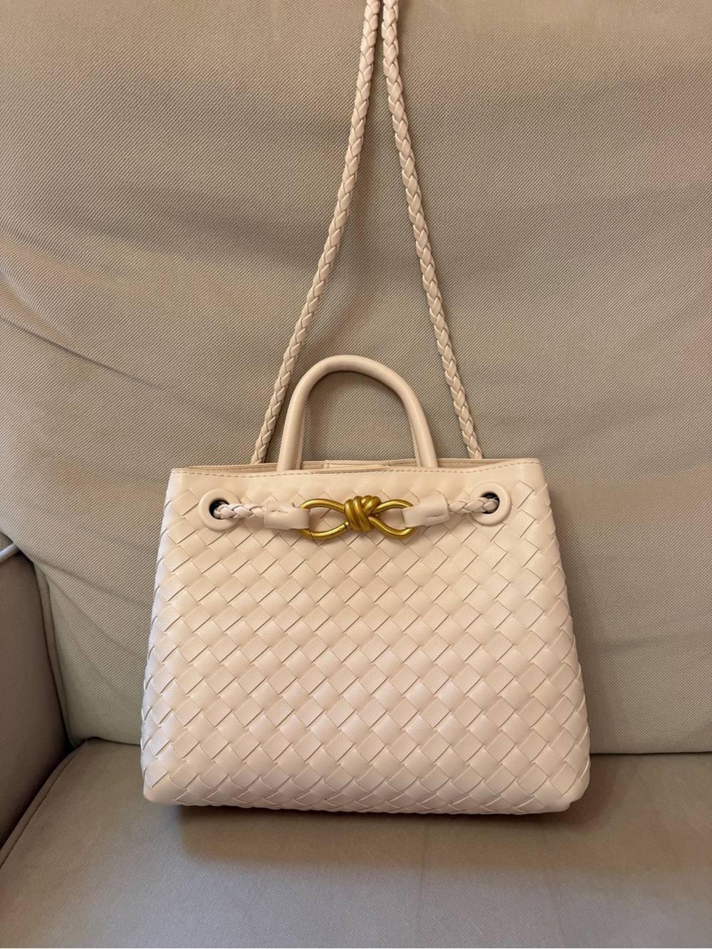 White Woven Crossbody Bag